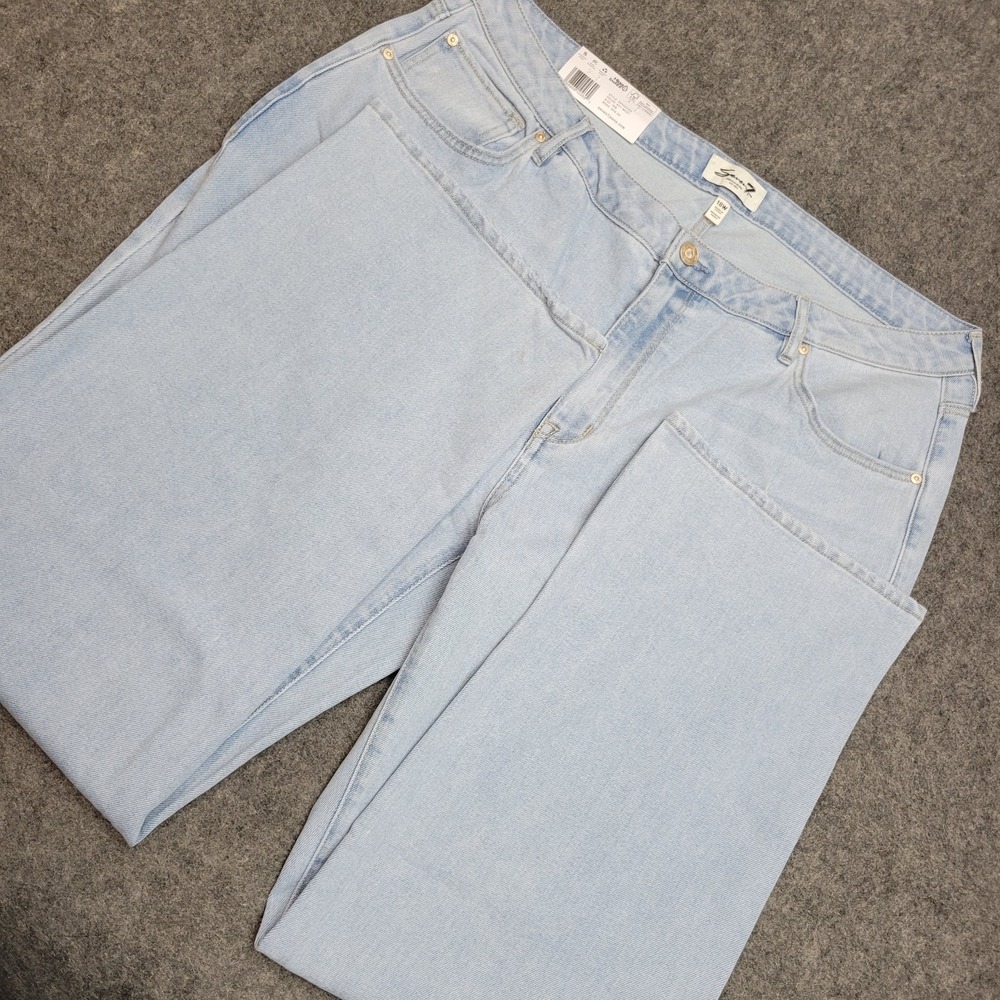 Seven7 Jeans Women 18W Blue Denim High Rise Streetwear Light Wash Loose Baggy